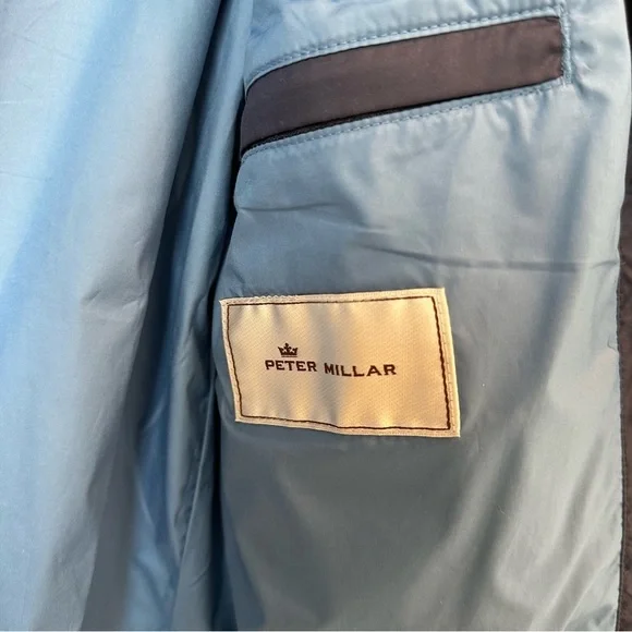 Peter Millar Hartford Jacket Mens Large Blue Full Zip Windbreaker Coat Layering - Picture 13 of 16
